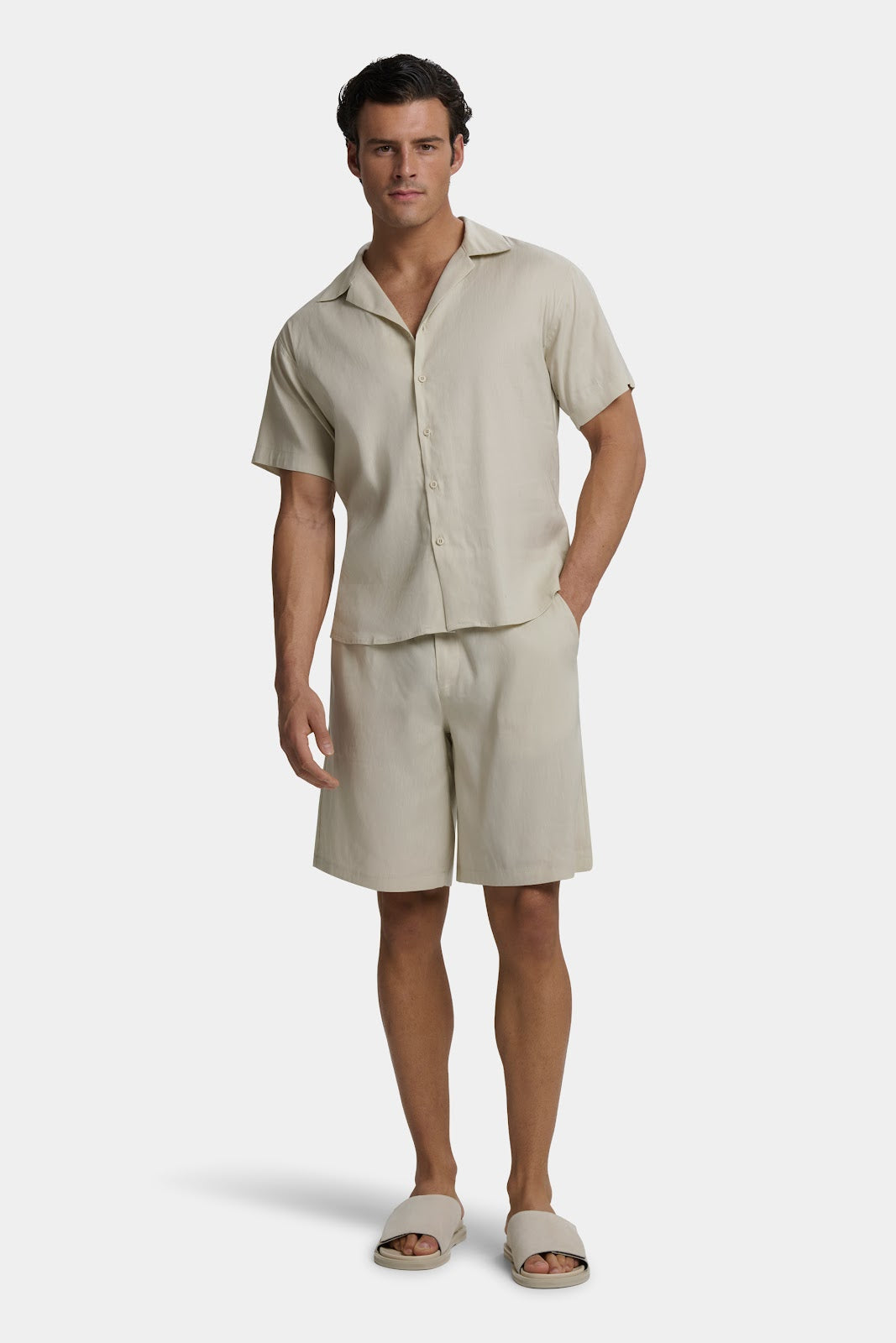 CAMISA DE LINO DE MANGA CORTA