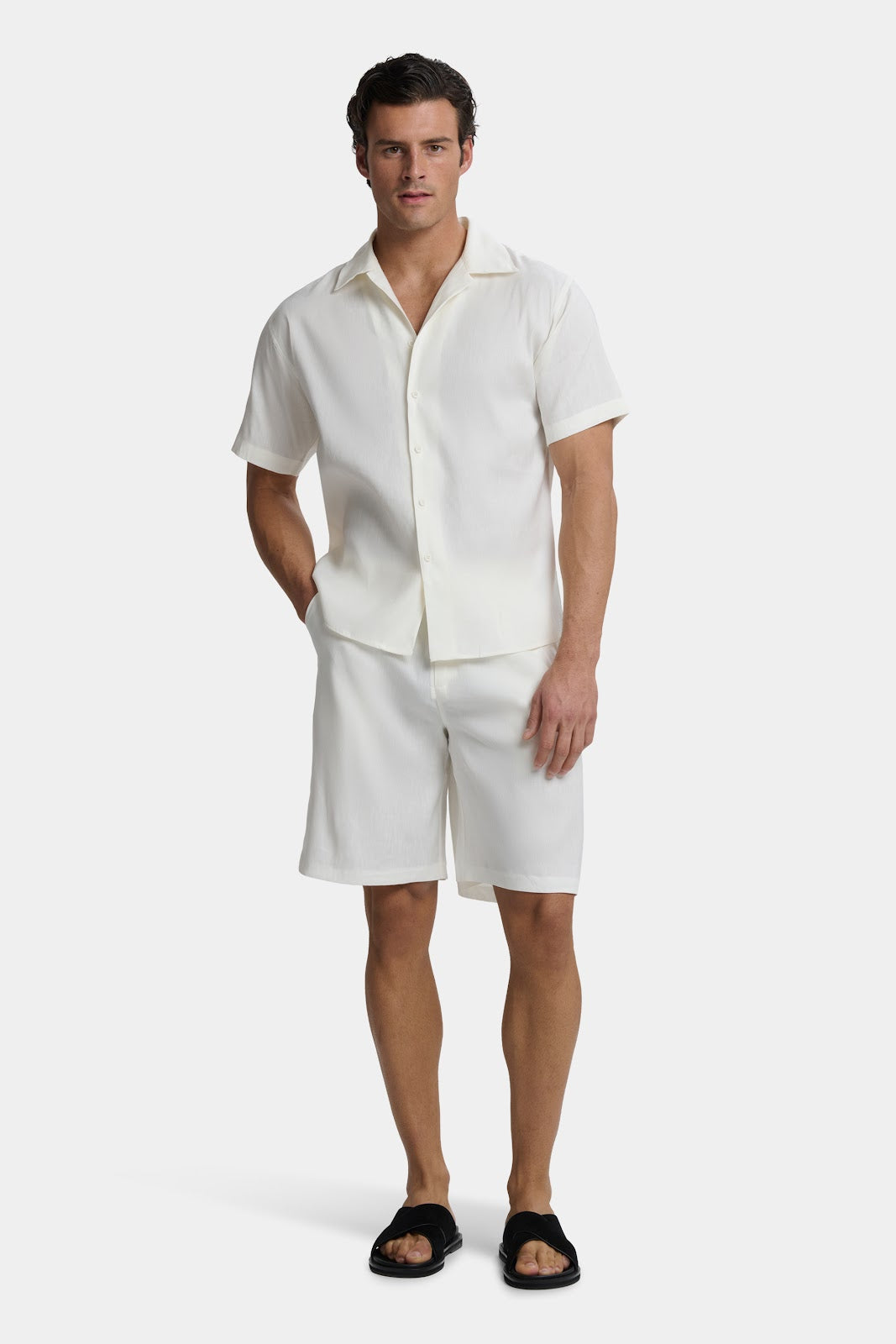 CAMISA DE LINO DE MANGA CORTA