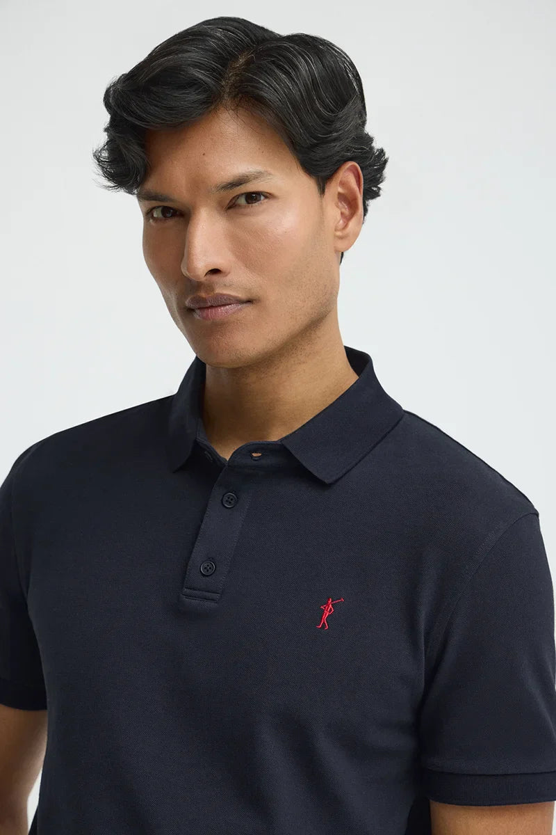 POLO AZUL MARINO CON CORTE SLIM