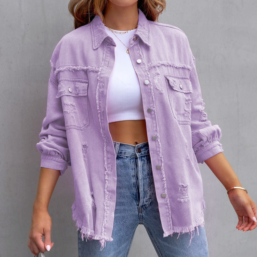 Chaqueta vaquera desgastada