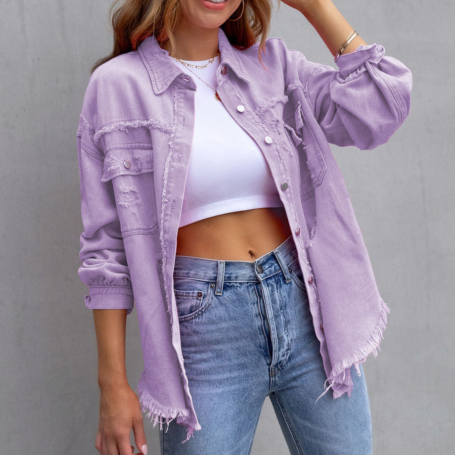 Chaqueta vaquera desgastada