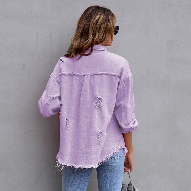 Chaqueta vaquera desgastada