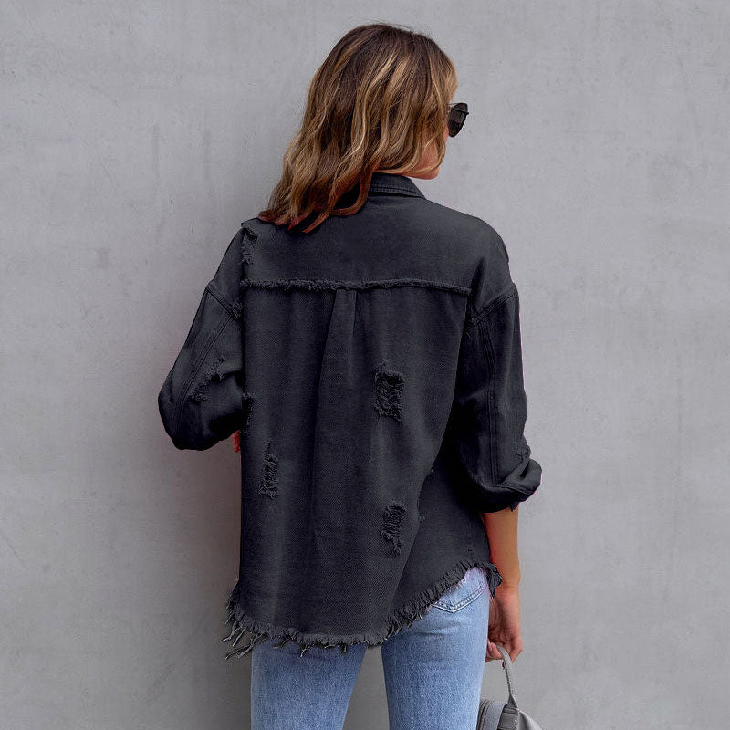 Chaqueta vaquera desgastada