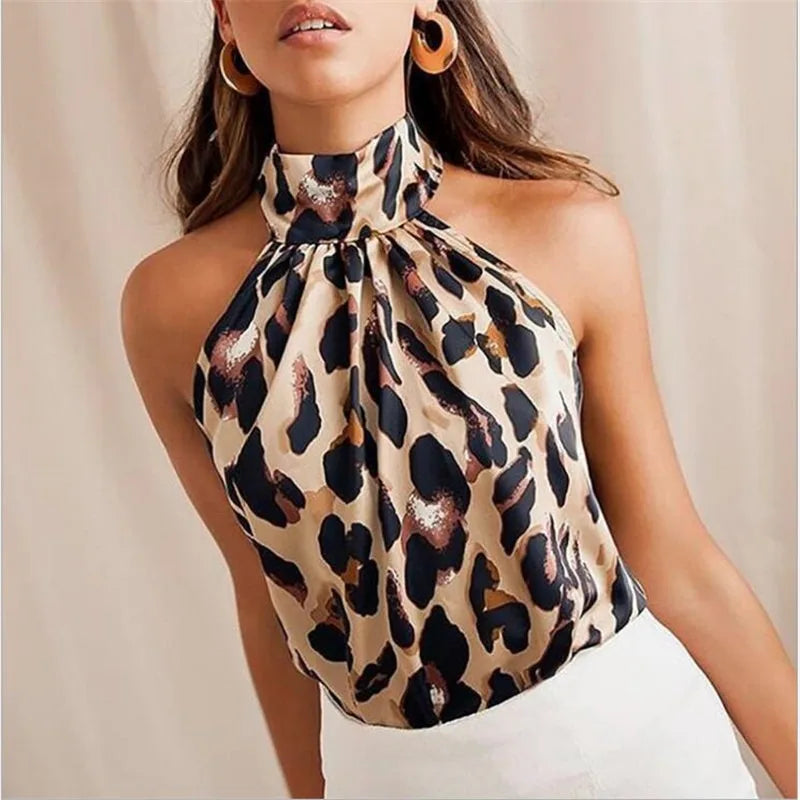 Camiseta sin mangas con cuello