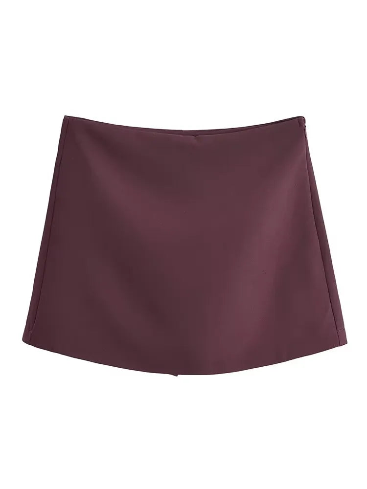 Falda-pantalón de cintura alta para primavera