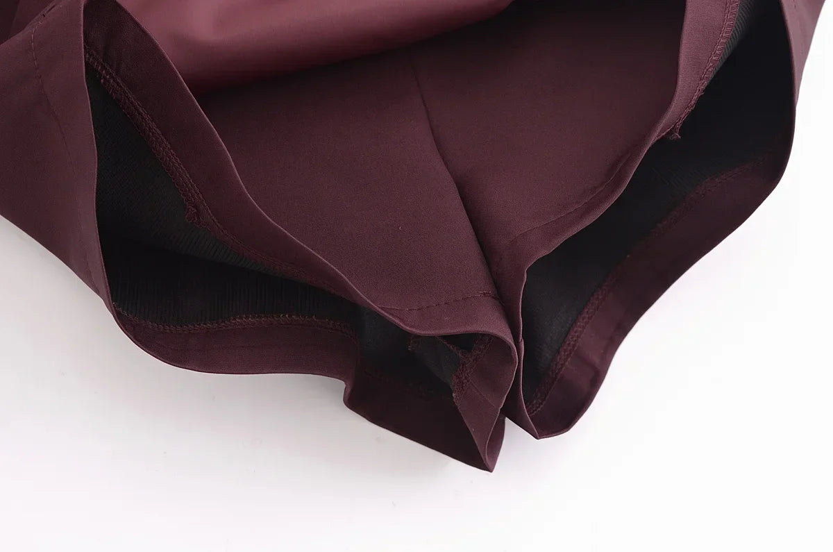 Falda-pantalón de cintura alta para primavera