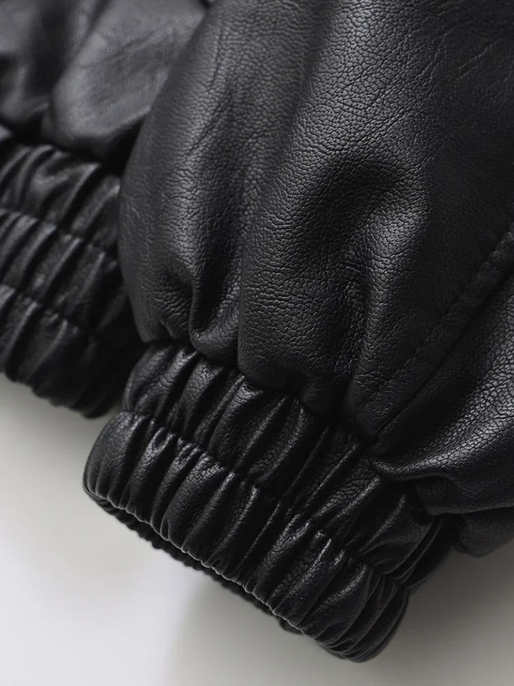 Chaqueta de imitación de cuero Retro Moto
