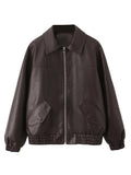 Chaqueta de imitación de cuero Retro Moto
